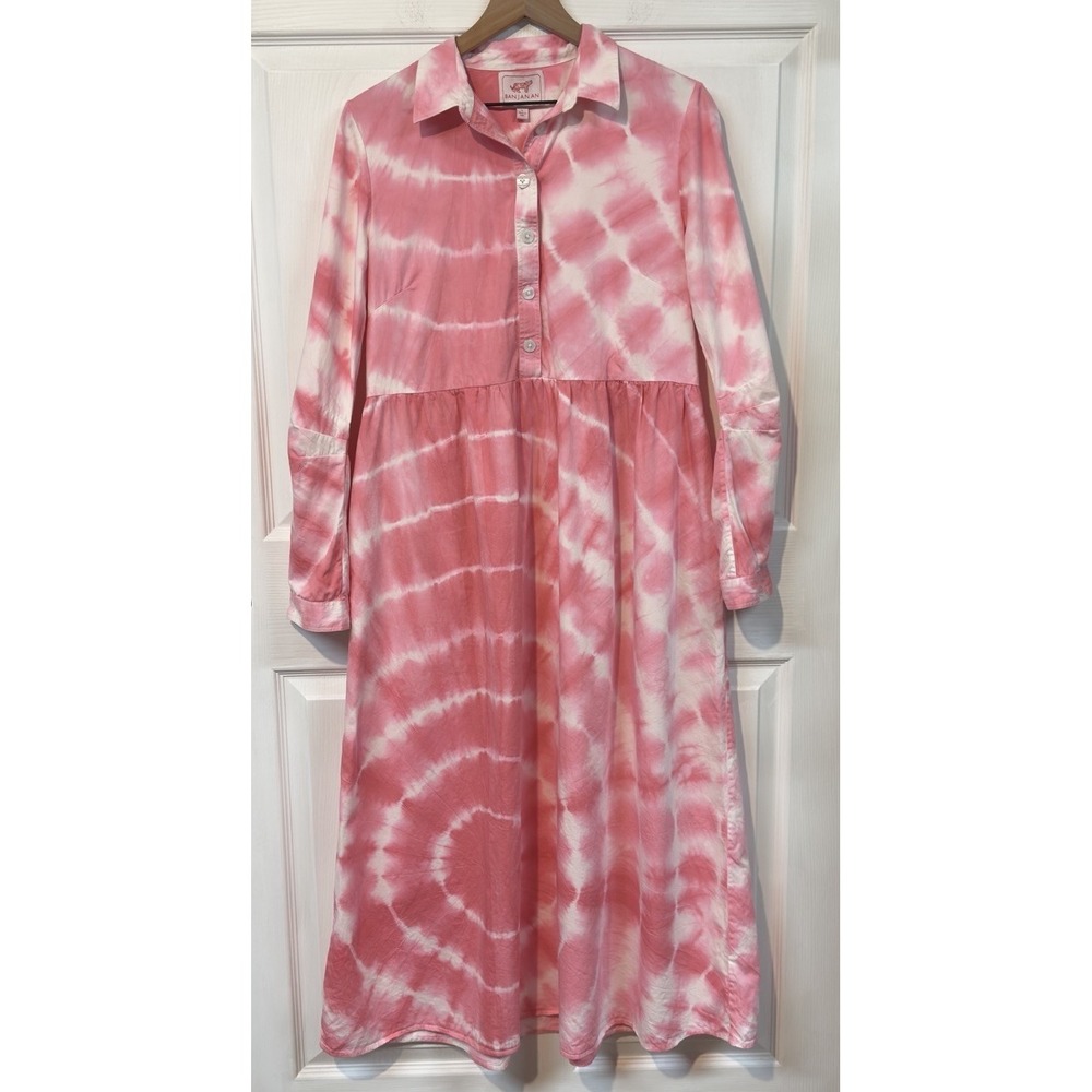 Banjanan  Dress in a pink tie-dye print Size Large